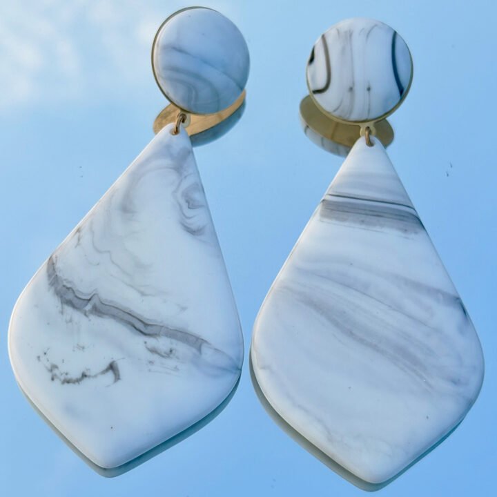 Marble Drop Statement Earrings