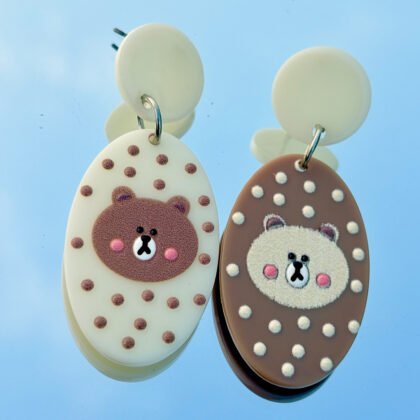 Bear Pop Polka Dangle Earrings