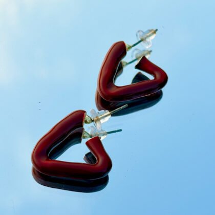 Glossy Geometric Stud Earrings
