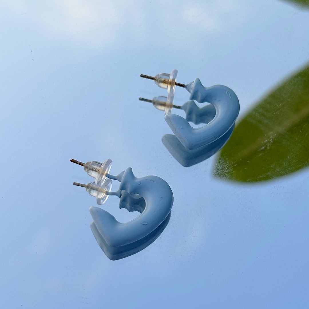 Sky Blue Chunky Resin Earrings