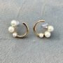 Pearl Twist Half-Hoop Earrings