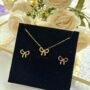Golden Bow Charm Set