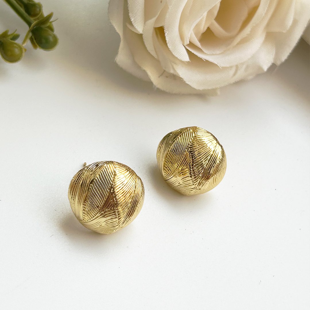 Textured Gold Studs