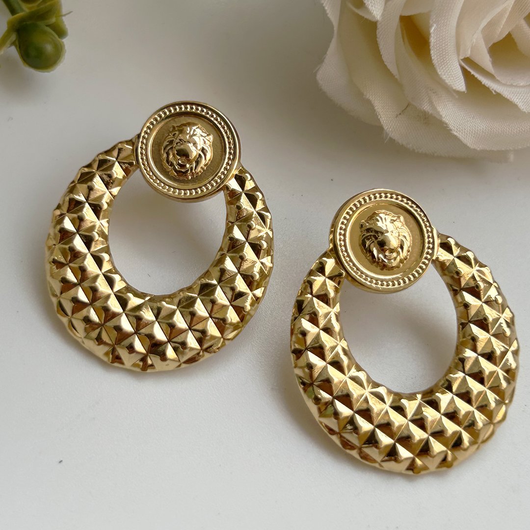 Lion Emblem Earrings