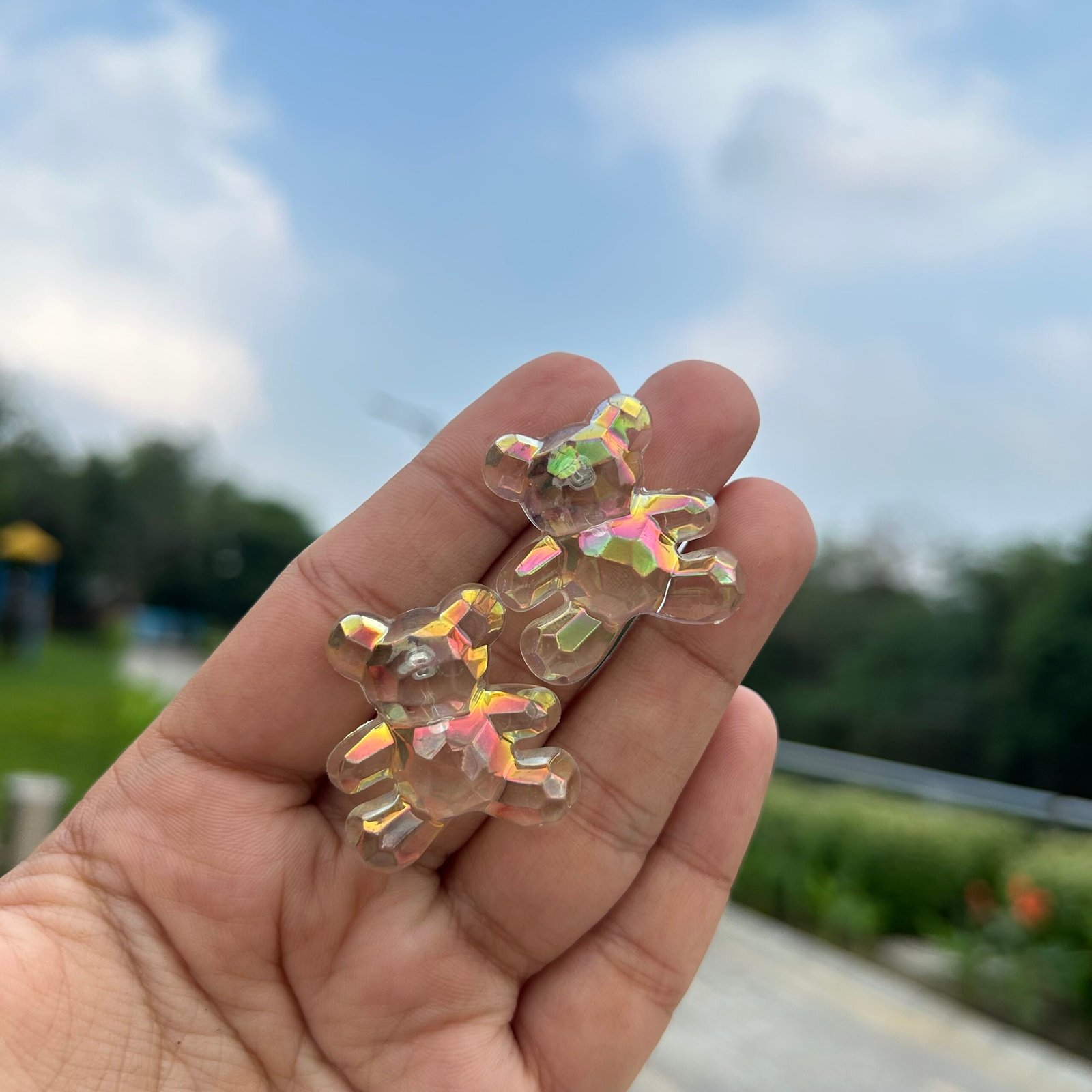 Crystal Teddy Earrings