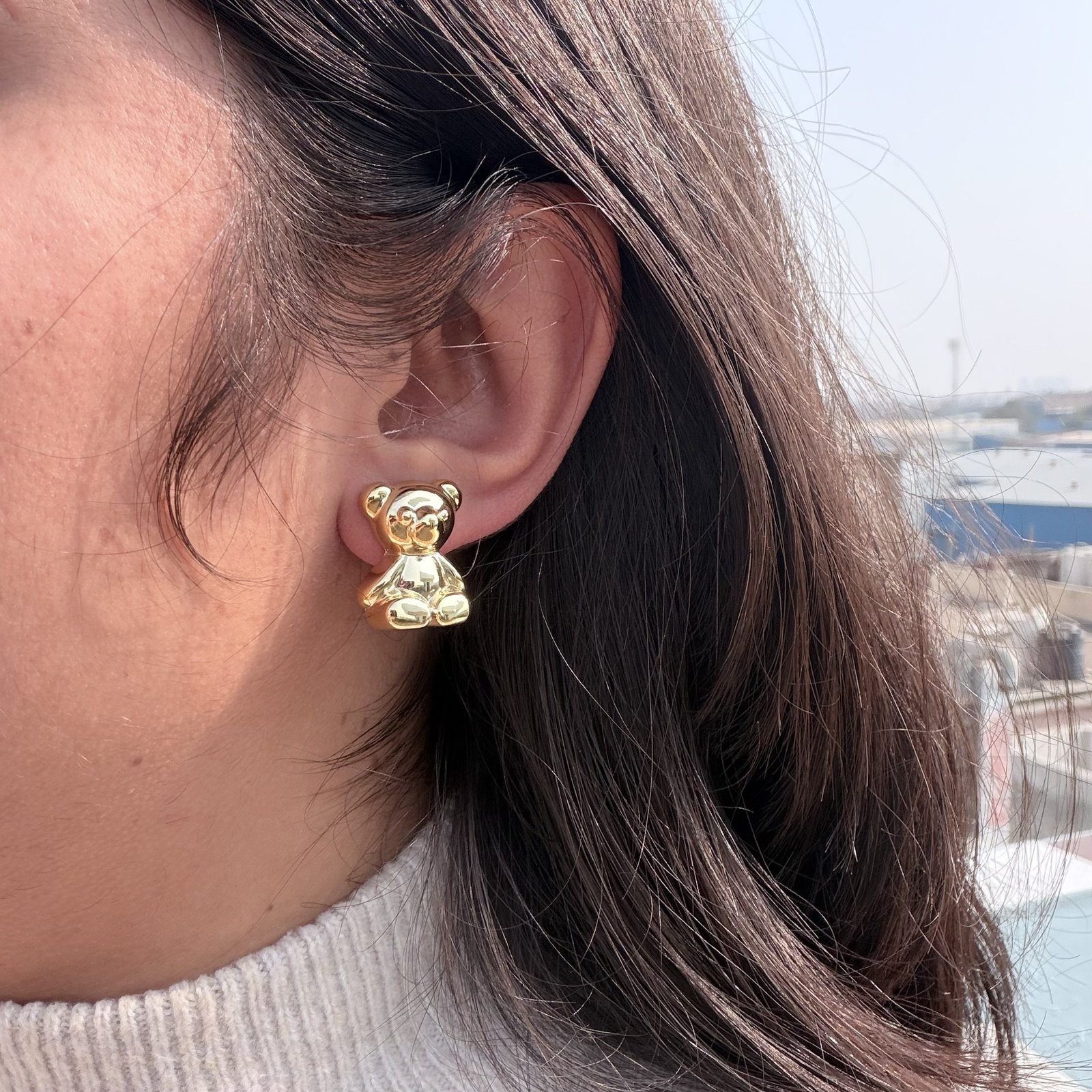 Gold Flower Earrings