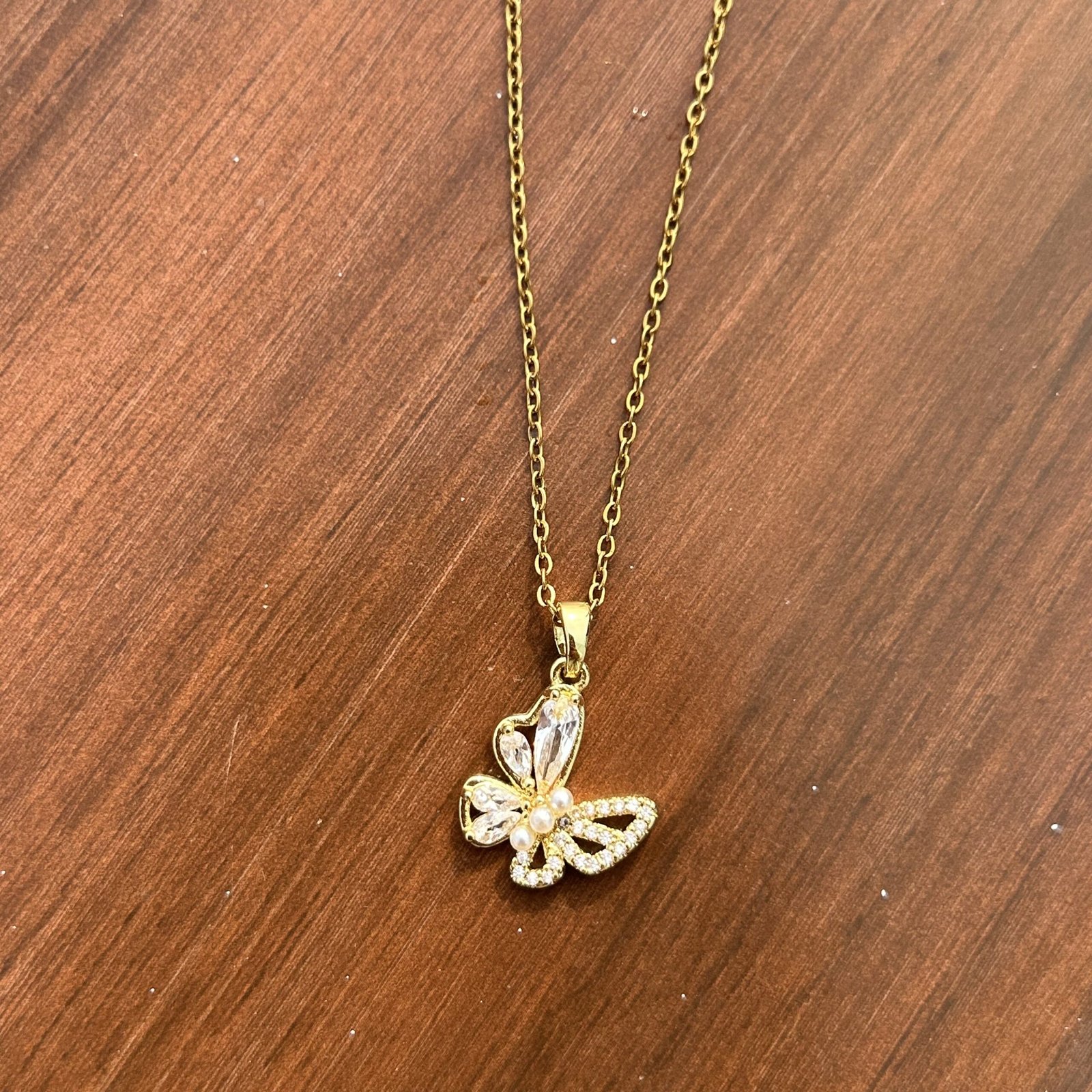 Crystal Flutter Butterfly Necklace