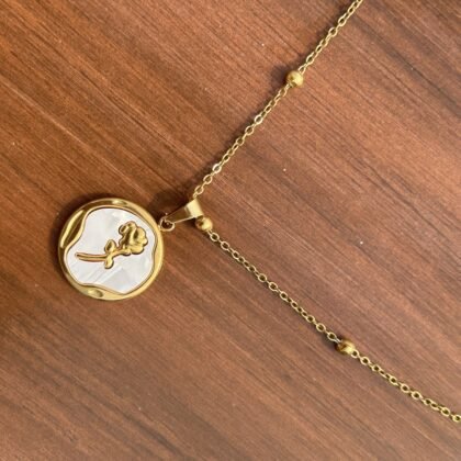 Golden Blossom Coin Necklace