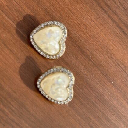 Sparkle Heart Pearl Studs