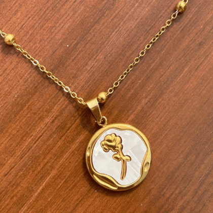 Golden Blossom Coin Necklace