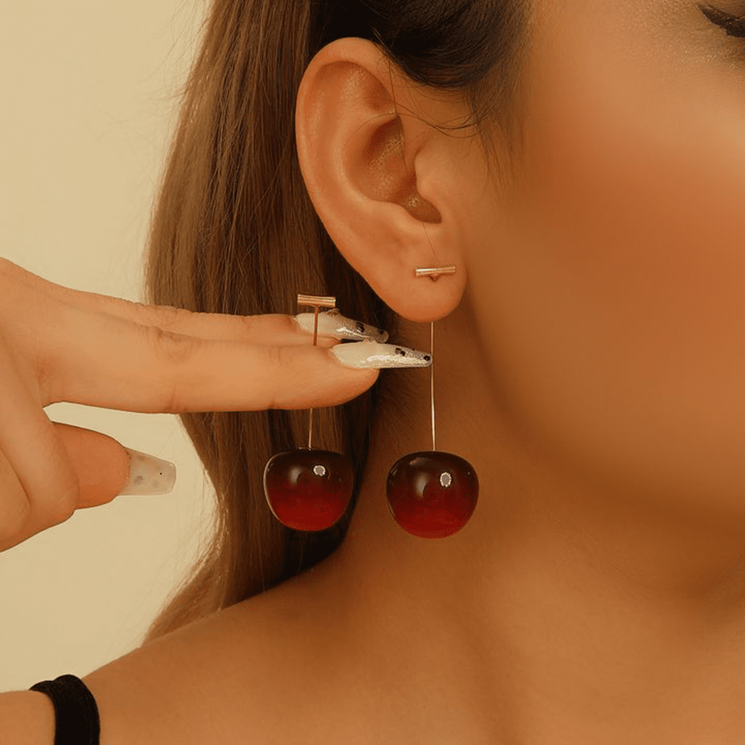 Juicy Cherry Charm Earrings