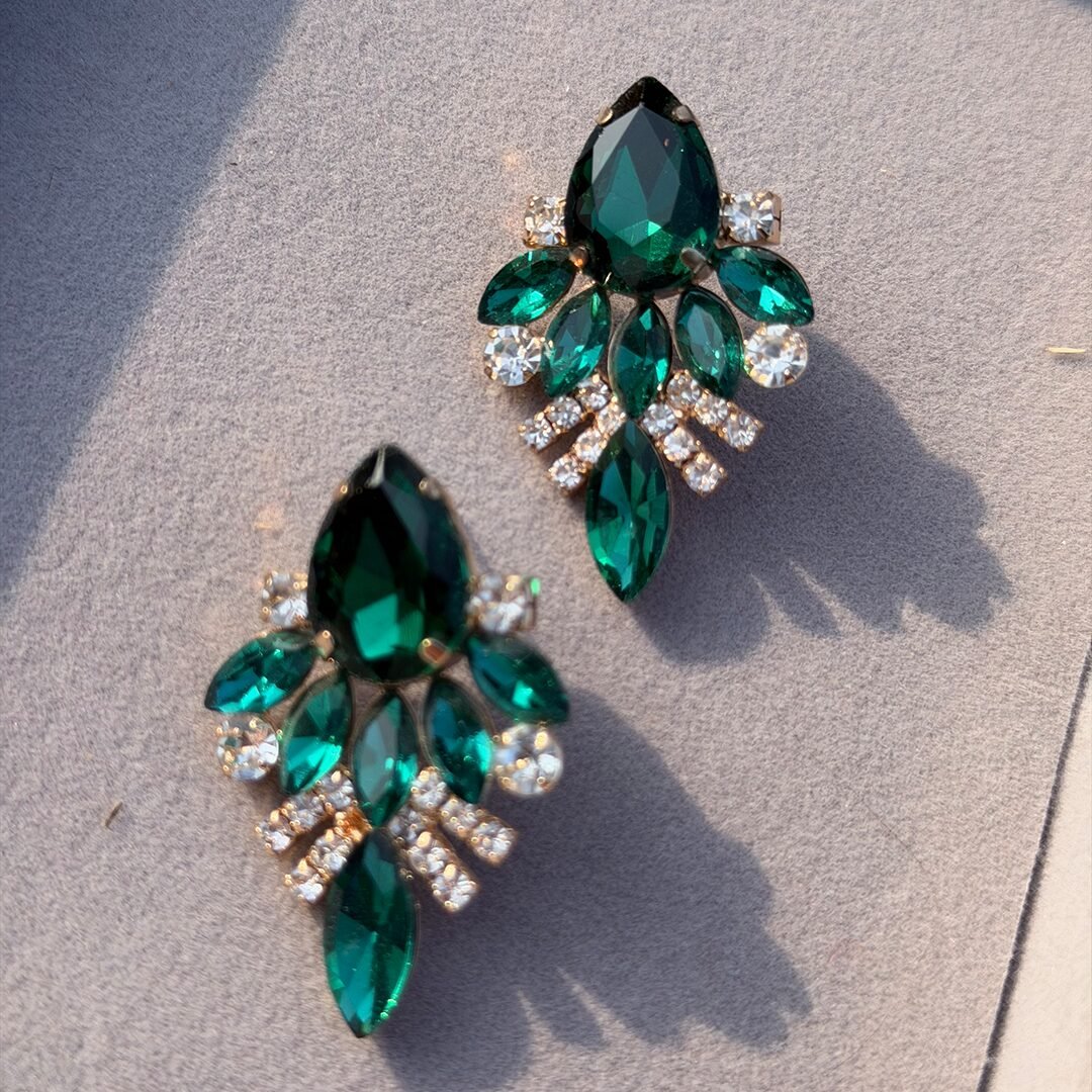 Emerald Leaf Luxe Studs