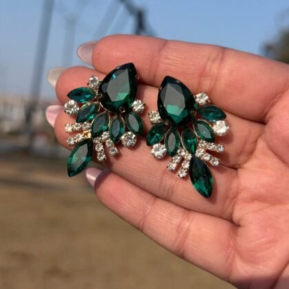 Emerald Leaf Luxe Studs