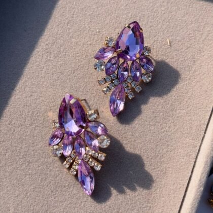 Amethyst Flame Studs