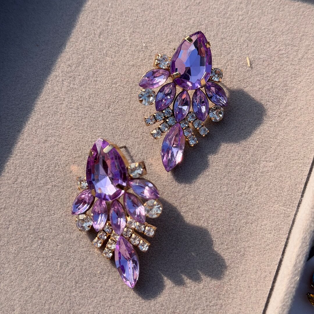 Amethyst Flame Studs