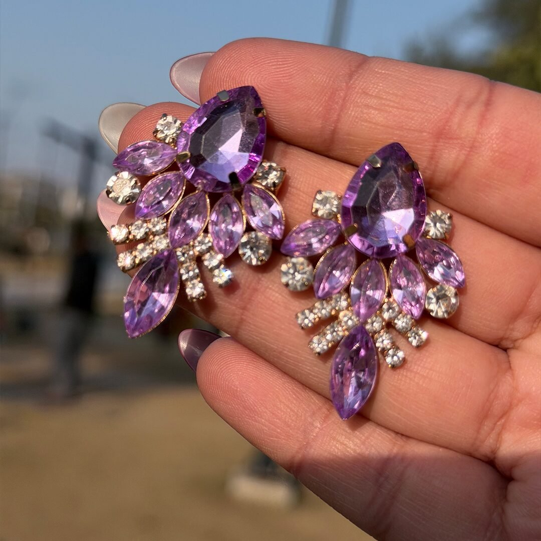 Amethyst Flame Studs