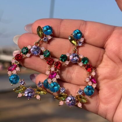 Carnival Gemstone Hoops