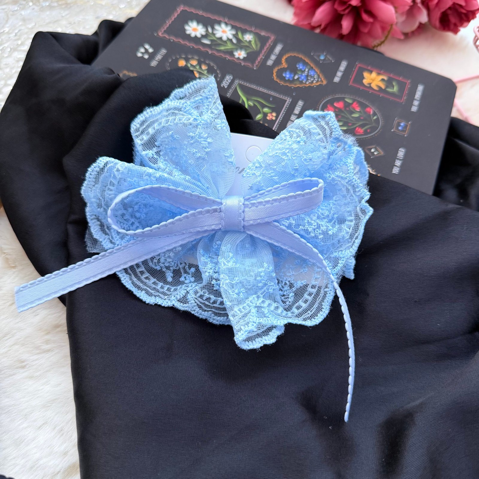 Blush Lace Princess Bow Clip1 Blush Lace Princess Bow Clip1